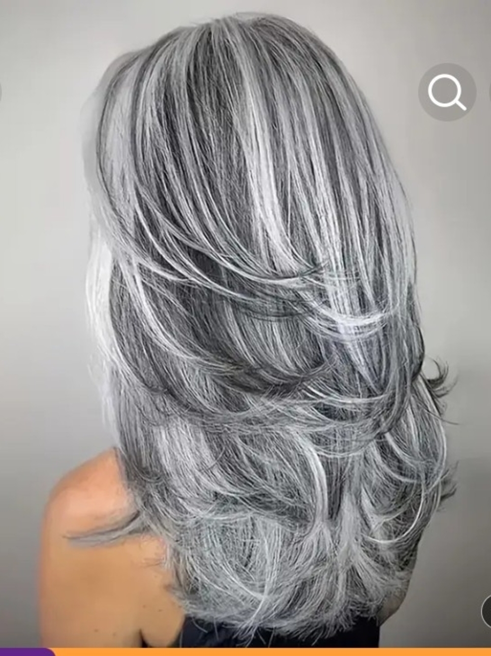Layered Women's Wig in Silver Gray